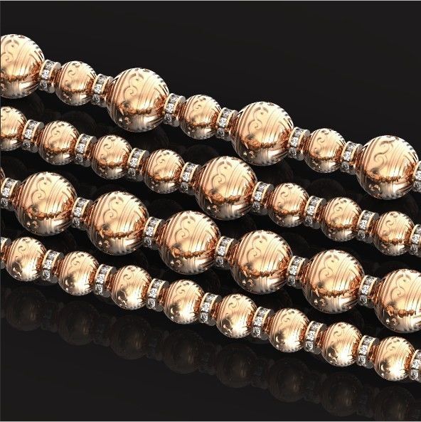 Retro heavier beads charm with ethnic vintage pattern 638 3D print model_11
