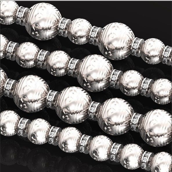Retro heavier beads charm with ethnic vintage pattern 638 3D print model_13