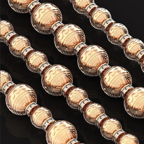 Retro heavier beads charm with ethnic vintage pattern 638 3D print model_21