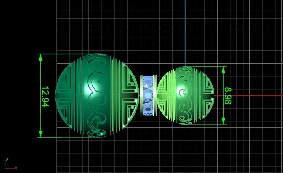 Retro heavier beads charm with ethnic vintage pattern 638 3D print model_5