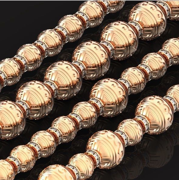 Retro heavier beads charm with ethnic vintage pattern 638 3D print model_20
