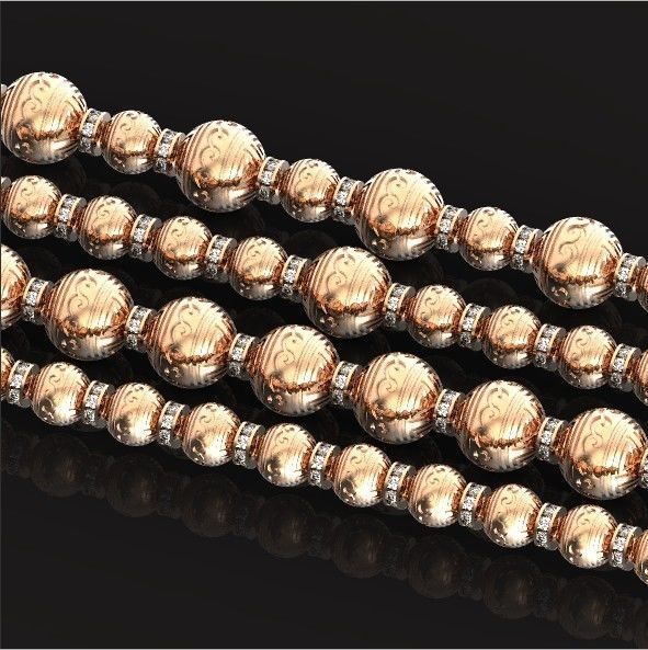 Retro heavier beads charm with ethnic vintage pattern 638 3D print model_10