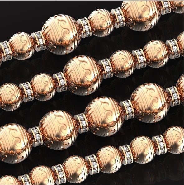 Retro heavier beads charm with ethnic vintage pattern 638 3D print model_31