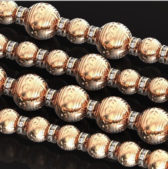 Retro heavier beads charm with ethnic vintage pattern 638 3D print model_14