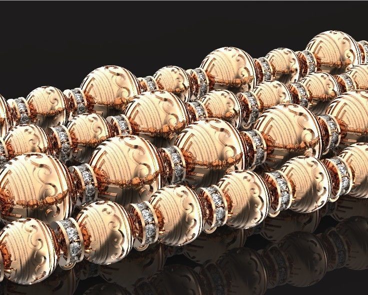 Retro heavier beads charm with ethnic vintage pattern 638 3D print model_25