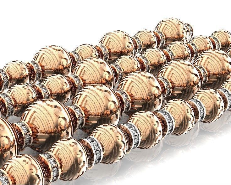 Retro heavier beads charm with ethnic vintage pattern 638 3D print model_28