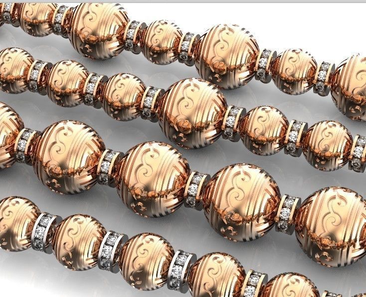 Retro heavier beads charm with ethnic vintage pattern 638 3D print model_29