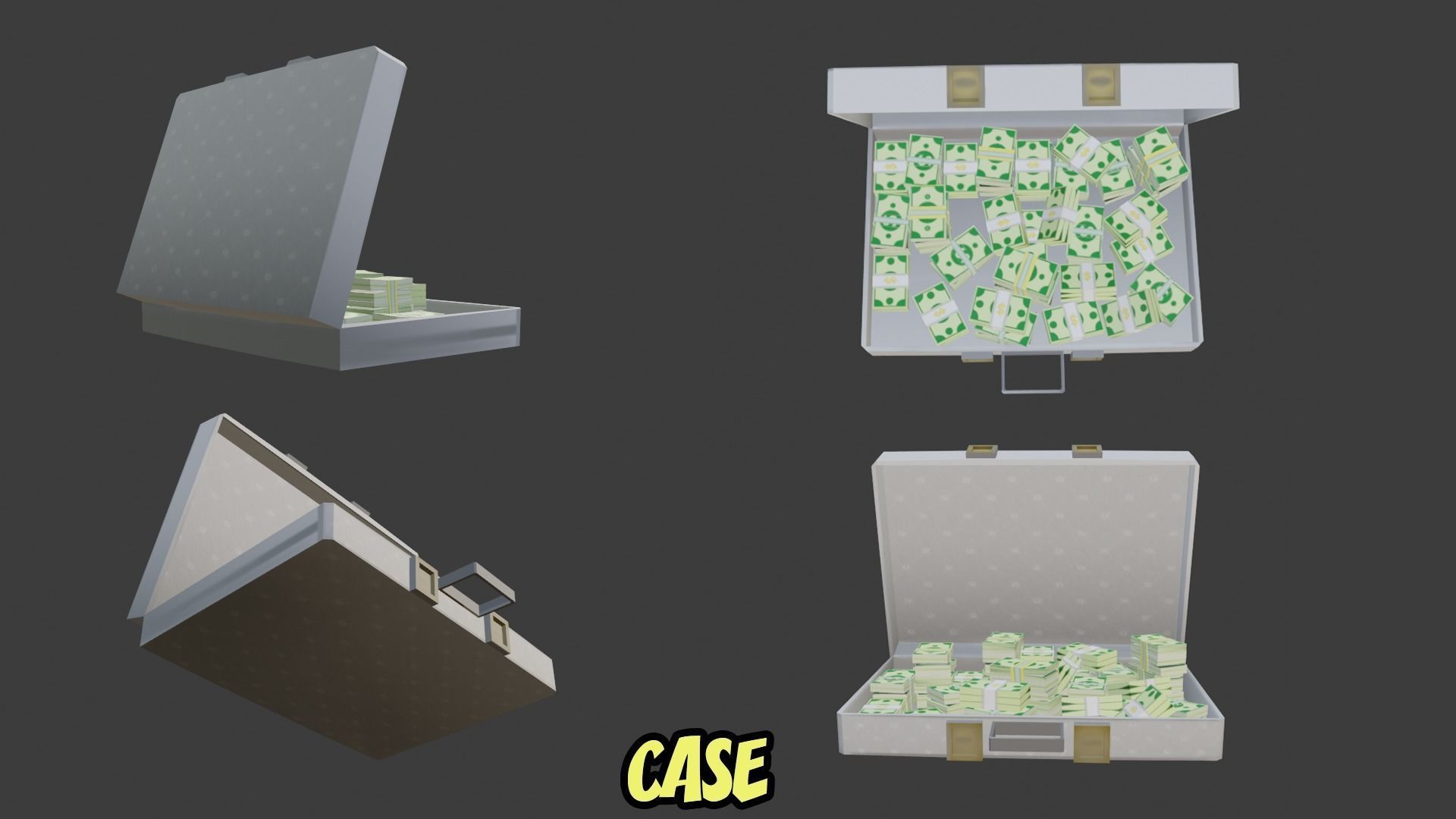 Game set of treasures low poly hand painted game ready Low-poly 3D model_5