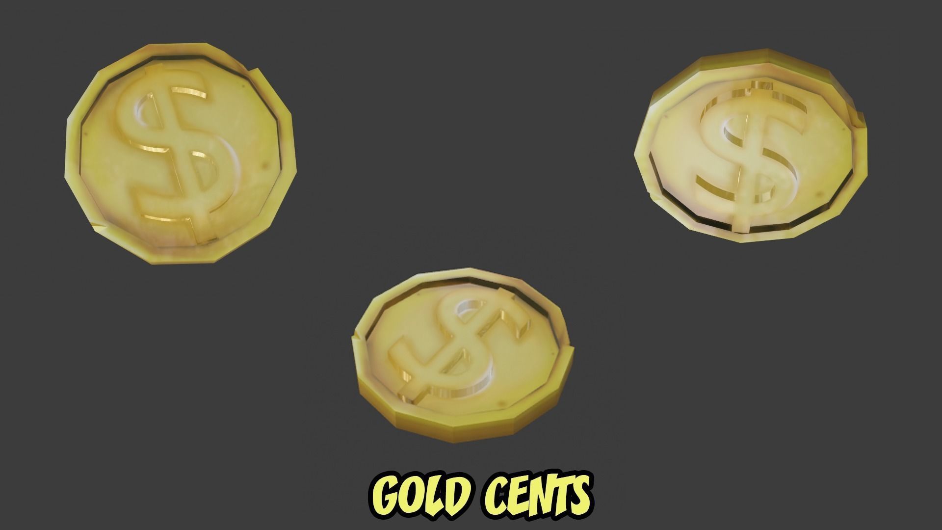 Game set of treasures low poly hand painted game ready Low-poly 3D model_9
