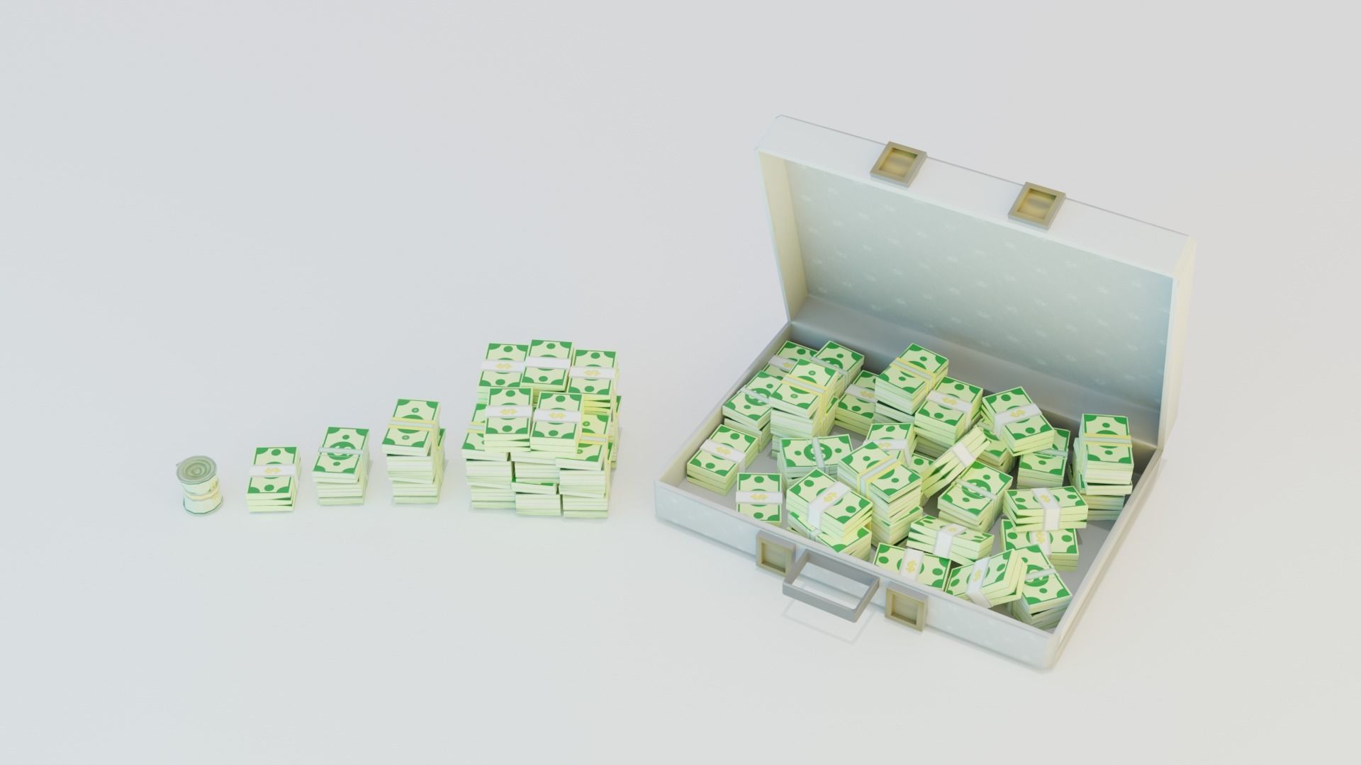 Game set of treasures low poly hand painted game ready Low-poly 3D model_4