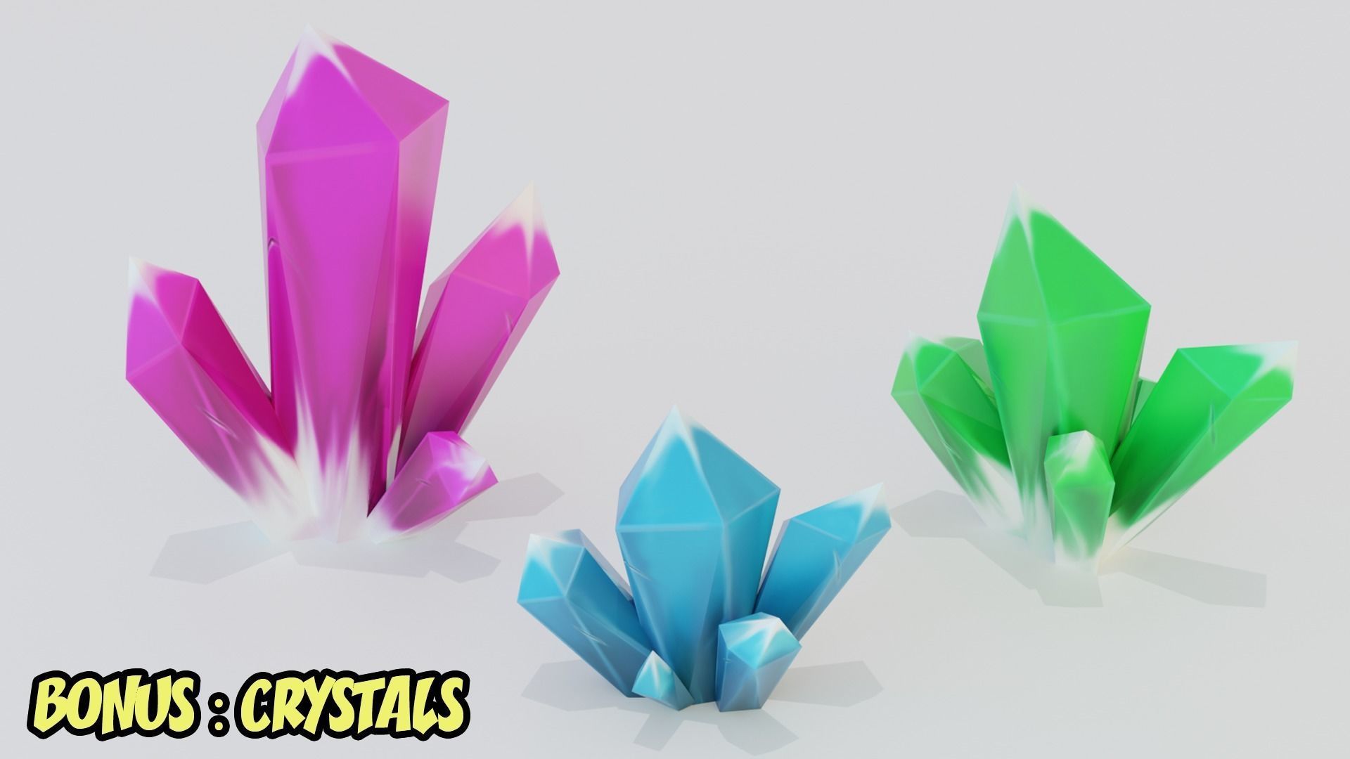 Game set of treasures low poly hand painted game ready Low-poly 3D model_13