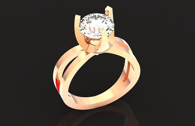  original engagement ring for 3 prongs with a large stone 641 3D print model