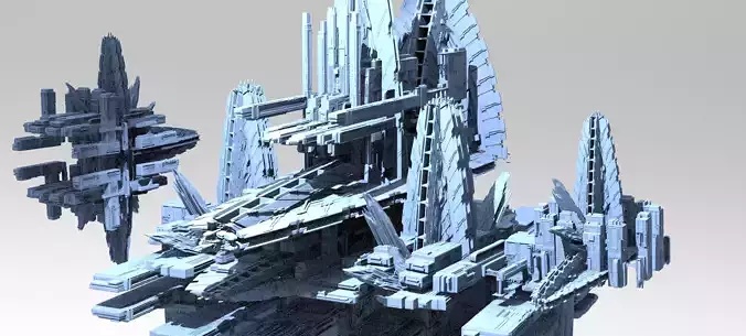 Sci-fi Alien Freighter Launcher Kit bash 1