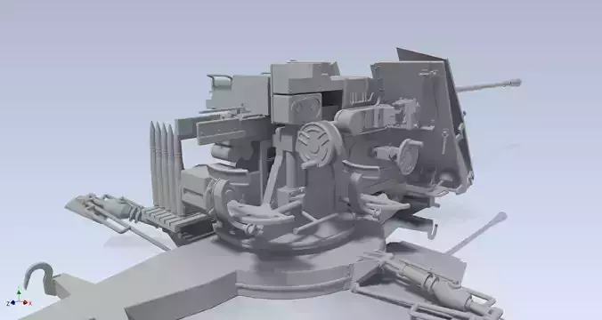 55mm FLAK VG2 GERAT 58 AUTOM FLUGABWEHRKANONE 3D model
