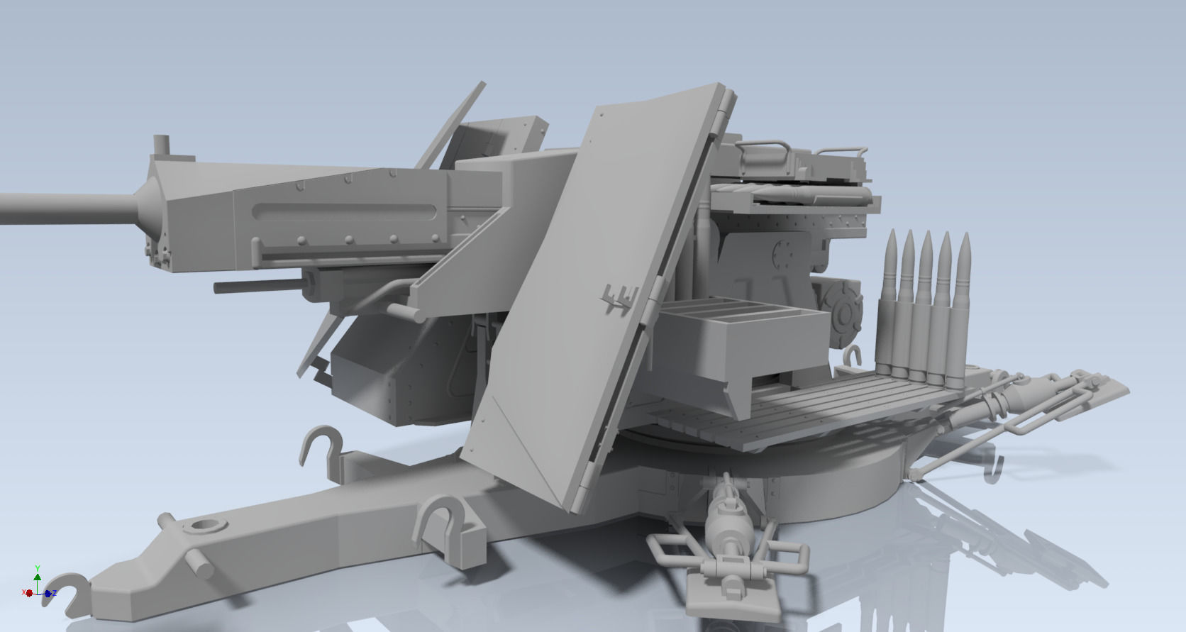55mm FLAK VG2 GERAT 58 AUTOM FLUGABWEHRKANONE 3D model_2