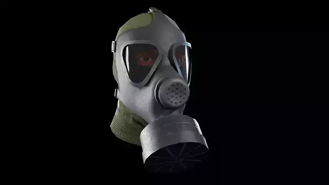 Gas mask M65 Low-poly 3D model