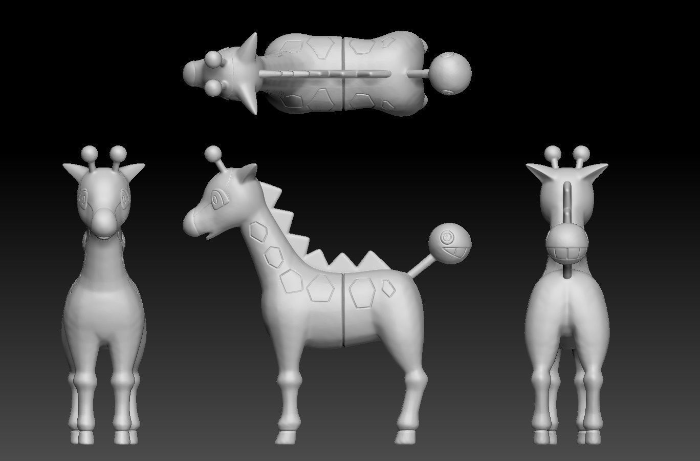 Pokemon Girafarig 3D print model_1