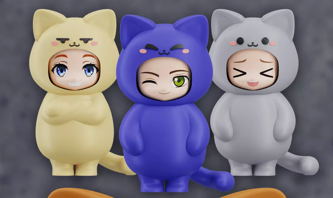 Cat Face Case Nendoroid Chibi 3D print model