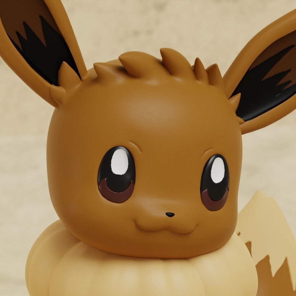 Eevee Pokemon Miniature Cute Kawaii 3D print model_1