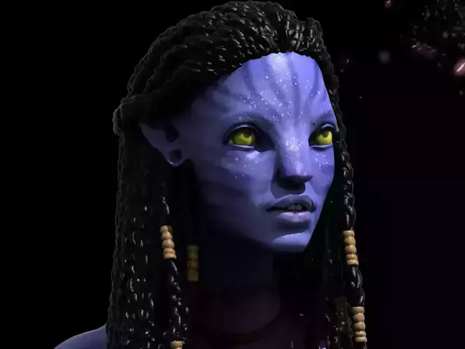 Neytiri 3D Print statue of woman riding dragon 3D print model