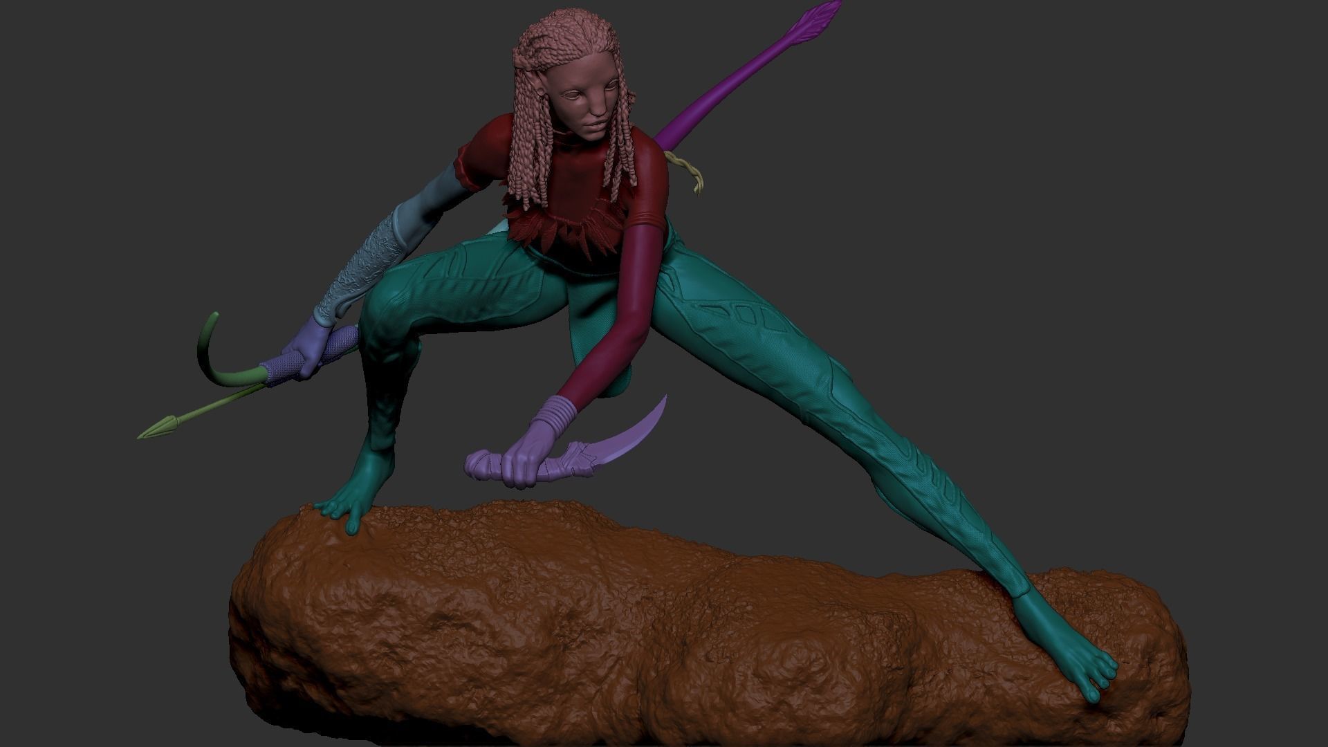 Neytiri 3D Print statue of woman riding dragon 3D print model_20