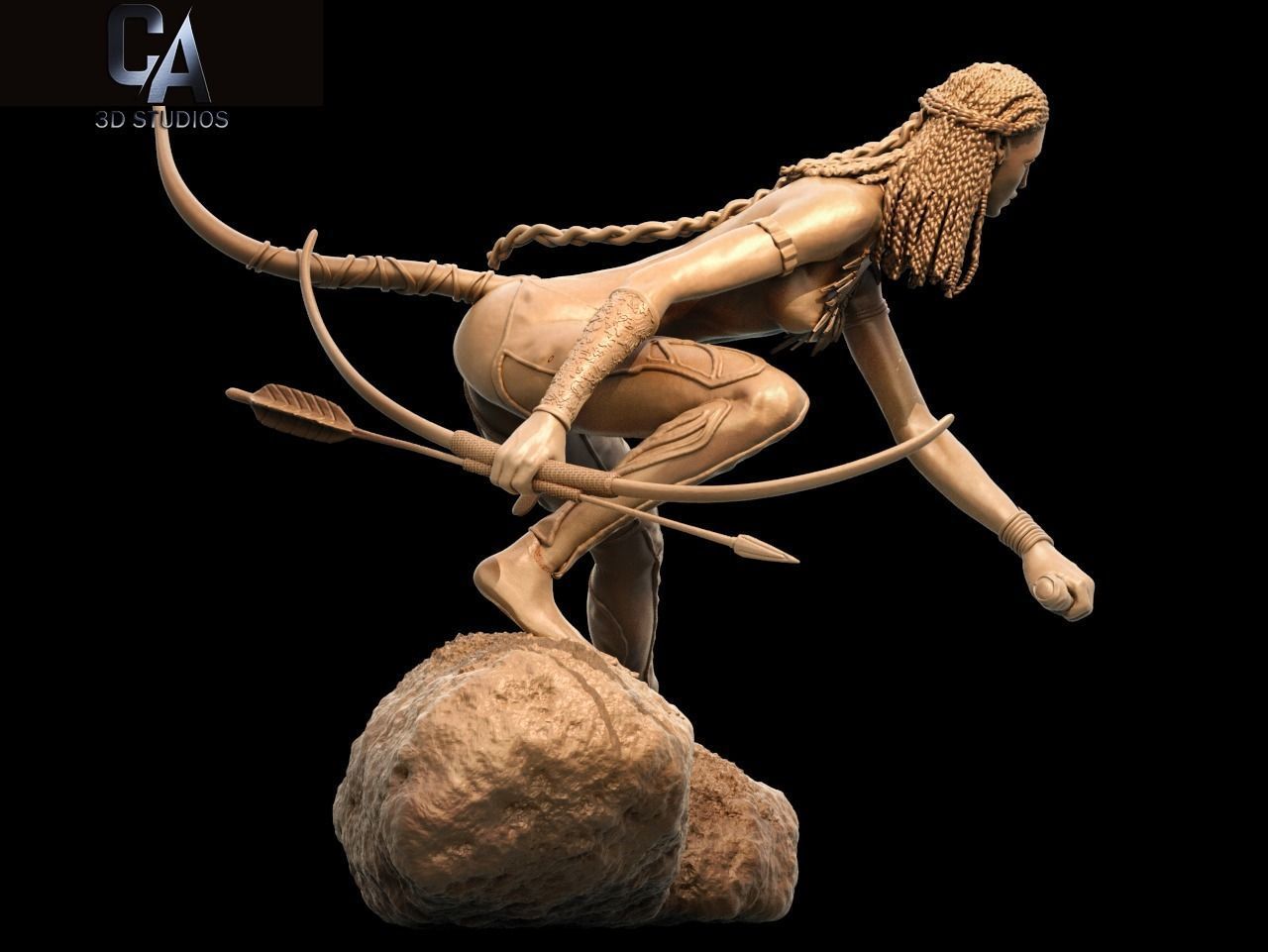 Neytiri 3D Print statue of woman riding dragon 3D print model_18