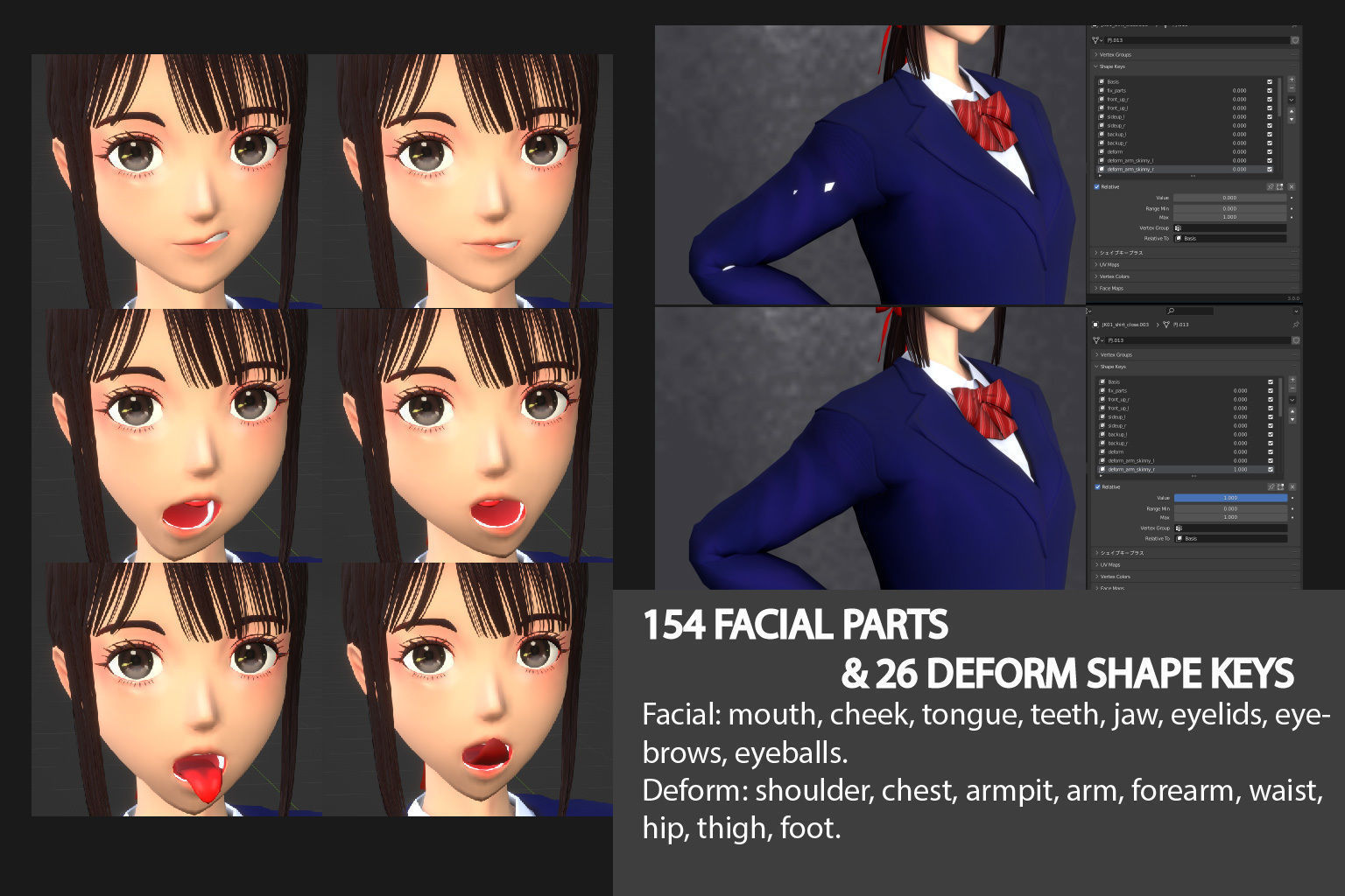 a certain girl in the classroom Low-poly 3D model_5