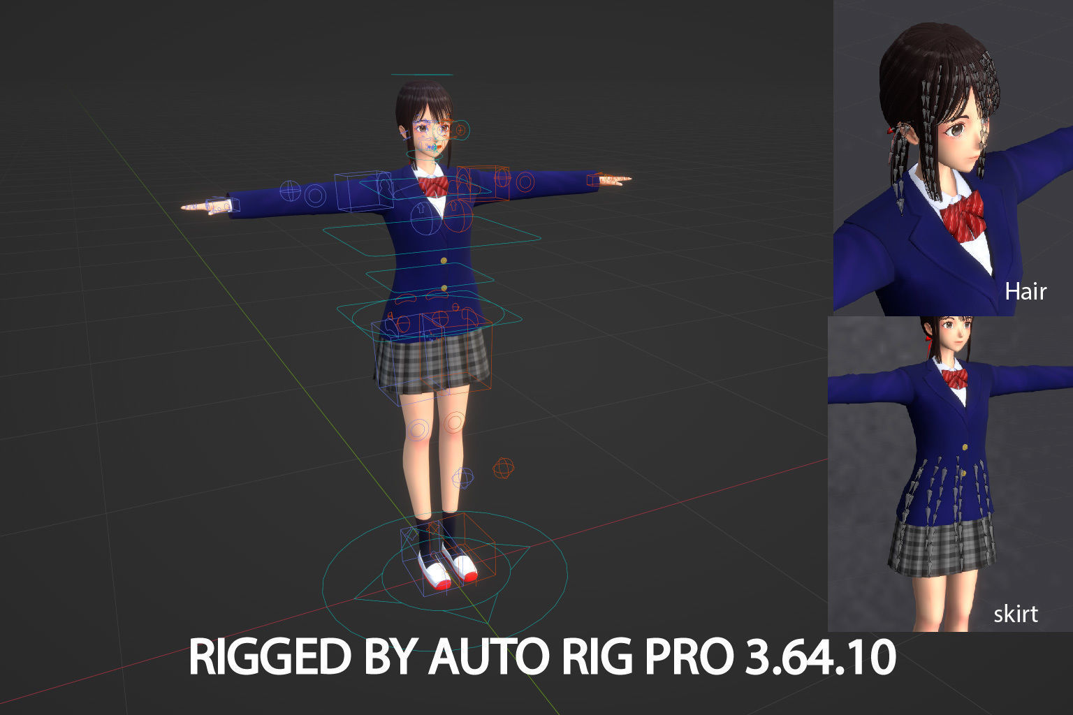 a certain girl in the classroom Low-poly 3D model_6
