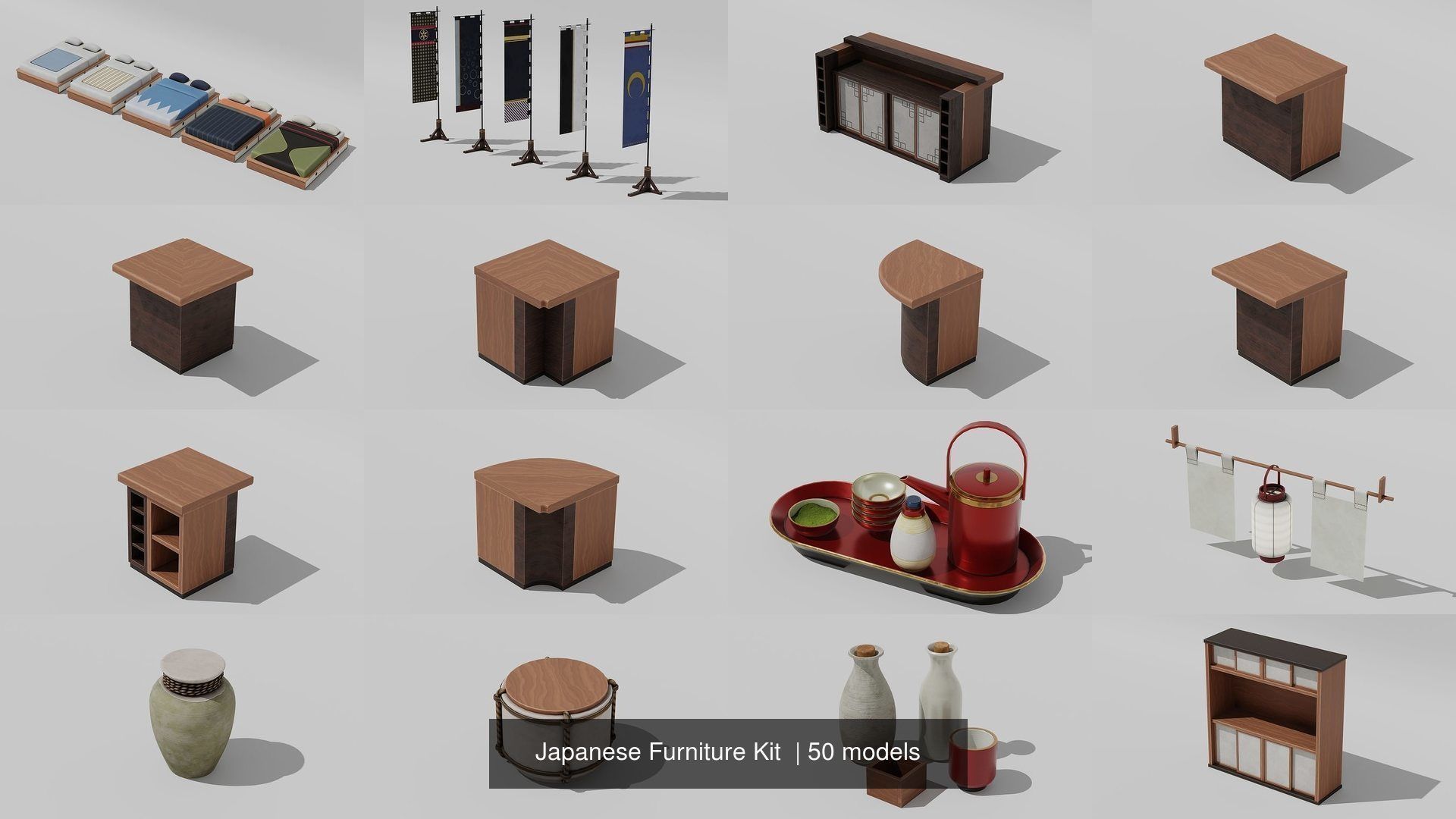 Japanese Ryokan Kit  3D Model Collection_19