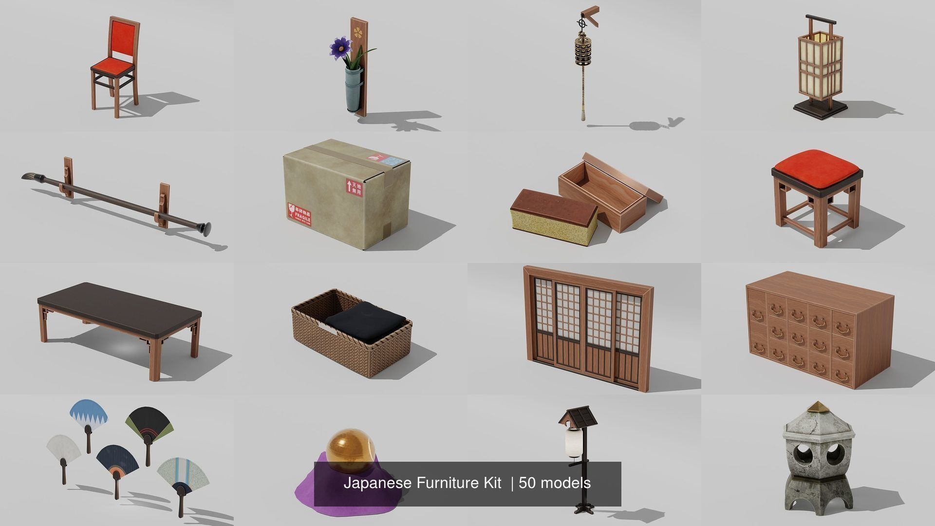 Japanese Ryokan Kit  3D Model Collection_22