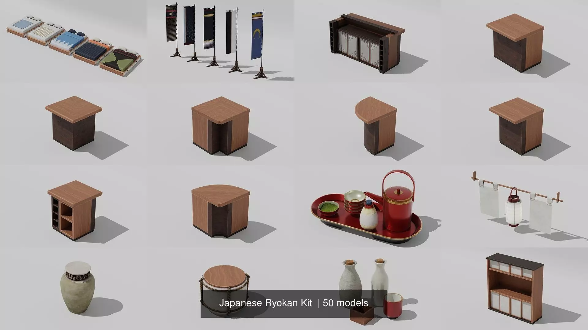 Japanese Ryokan Kit  3D Model Collection_1