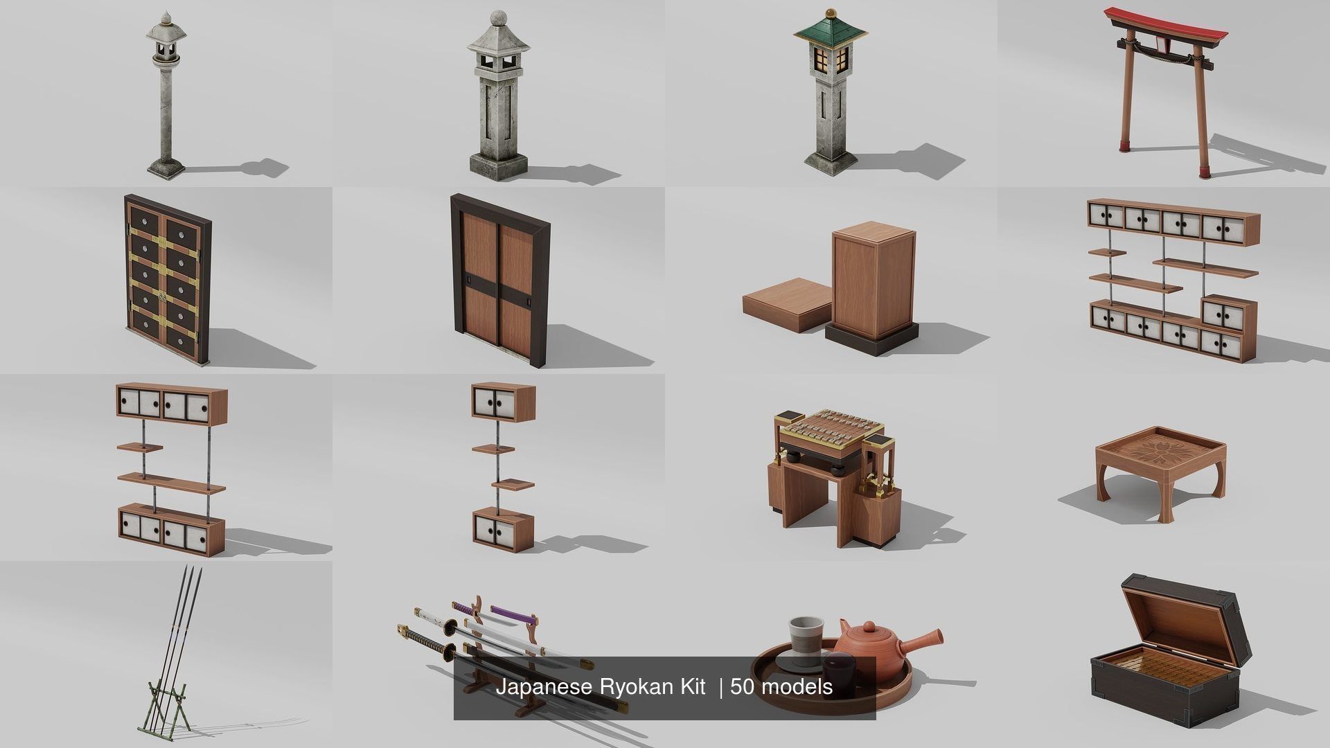 Japanese Ryokan Kit  3D Model Collection_9