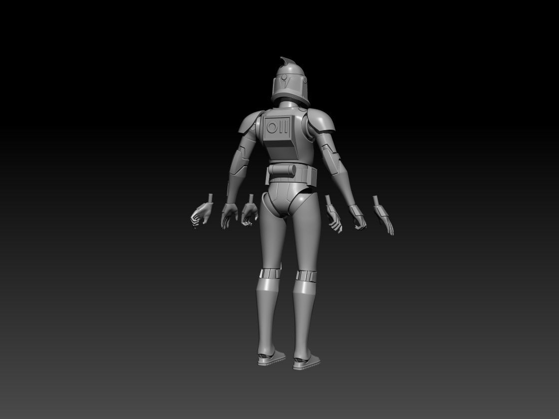 Animated Phase 1 CT 6 inch figure and Armor 3D files 3D print model_1