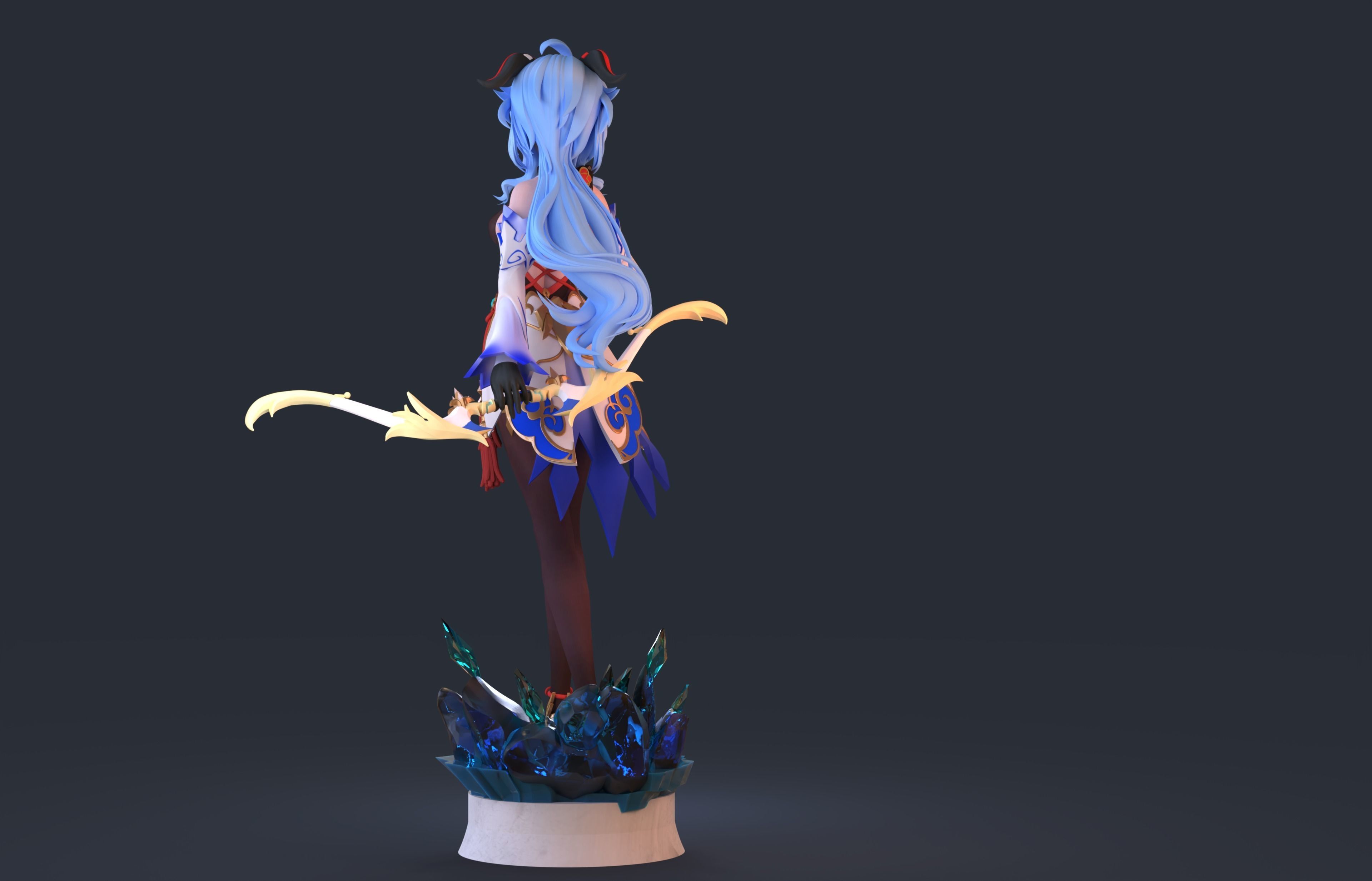 Ganyu Genshin Impact HIDEF KEYED MODEL 3D print model_3