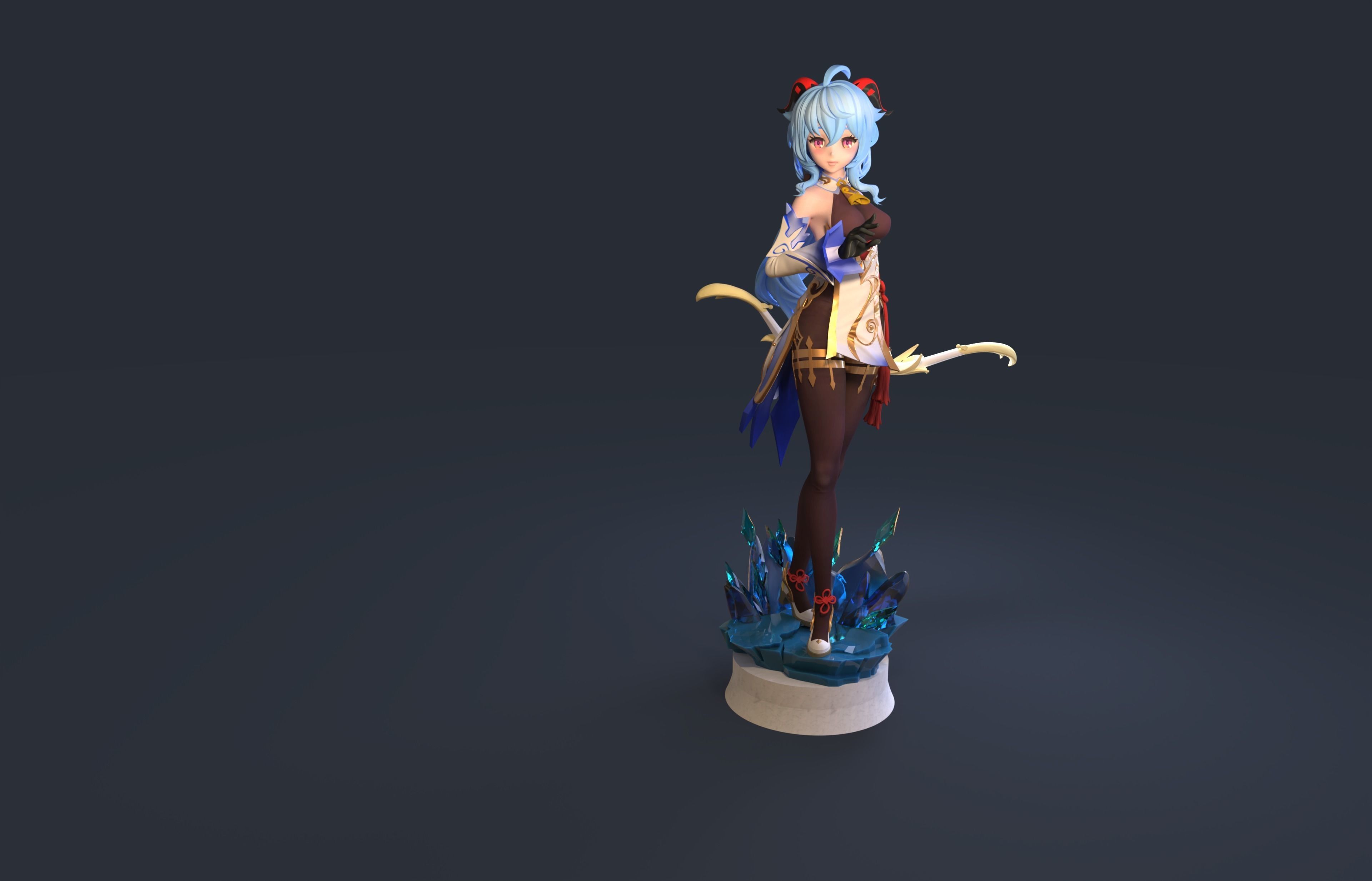 Ganyu Genshin Impact HIDEF KEYED MODEL 3D print model_2