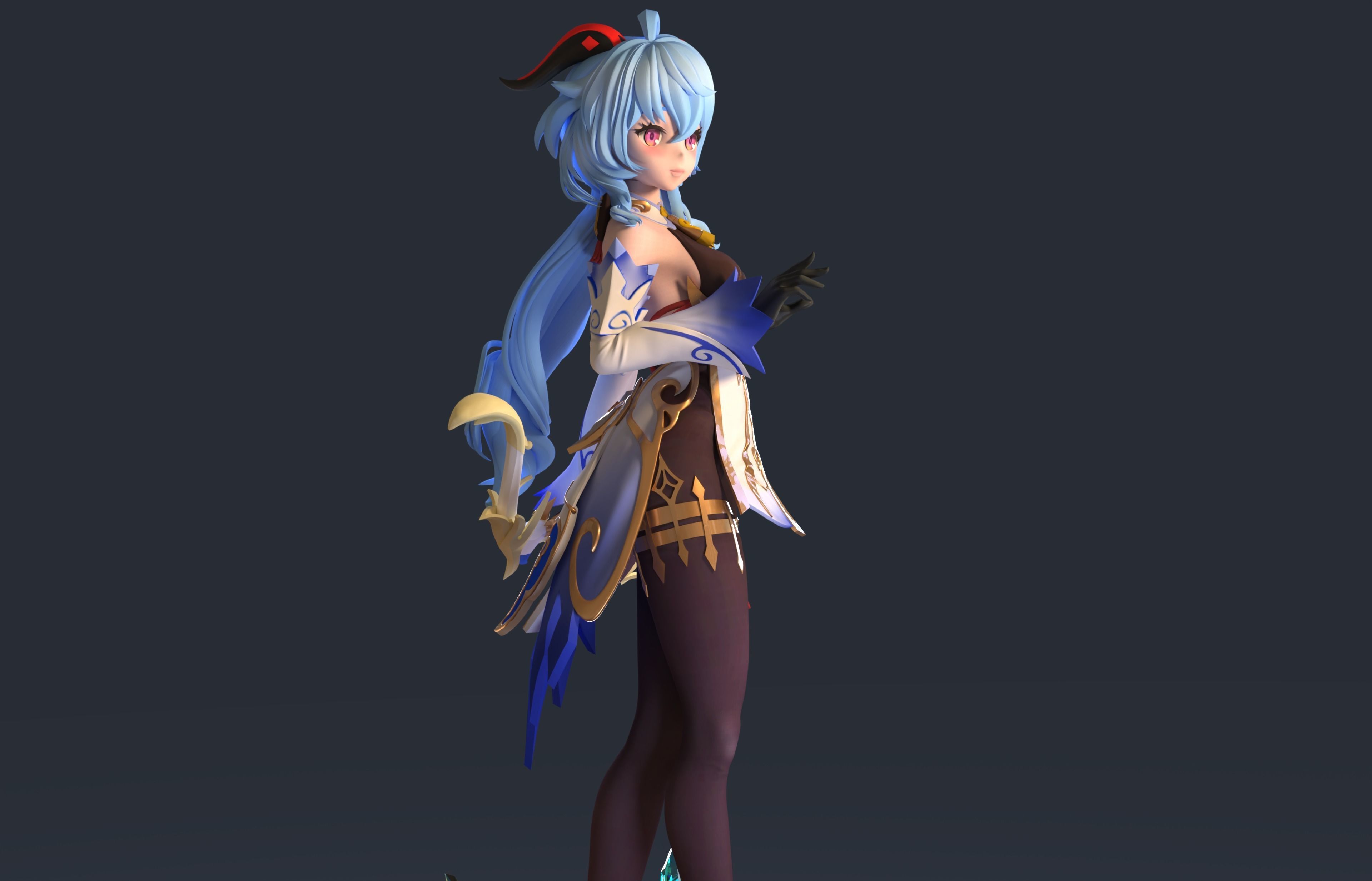 Ganyu Genshin Impact HIDEF KEYED MODEL 3D print model_4