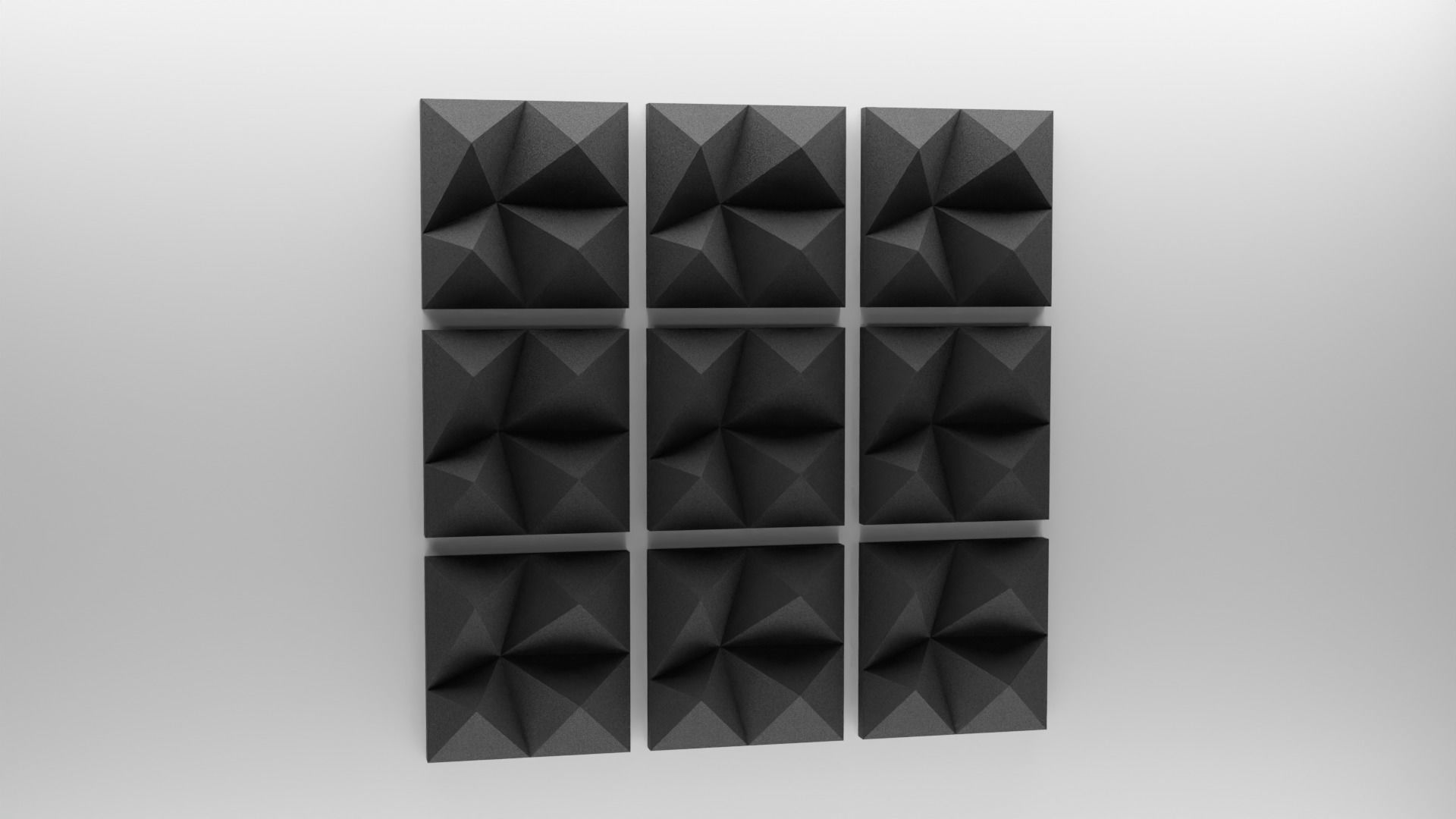 Acoustic Panels Set with 8K - 4K - 2K Textures Low-poly 3D model_11