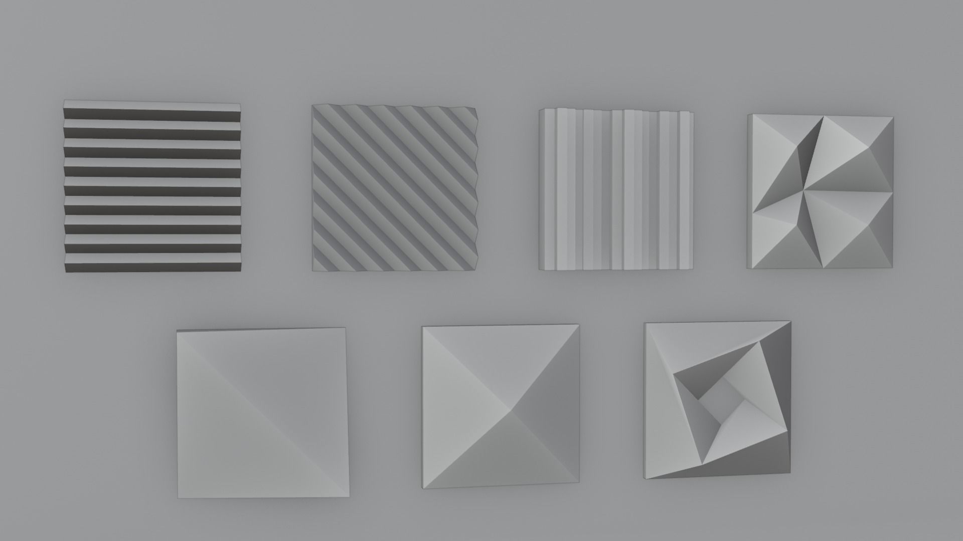 Acoustic Panels Set with 8K - 4K - 2K Textures Low-poly 3D model_2