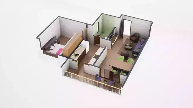 3D Floor Plan model 09
