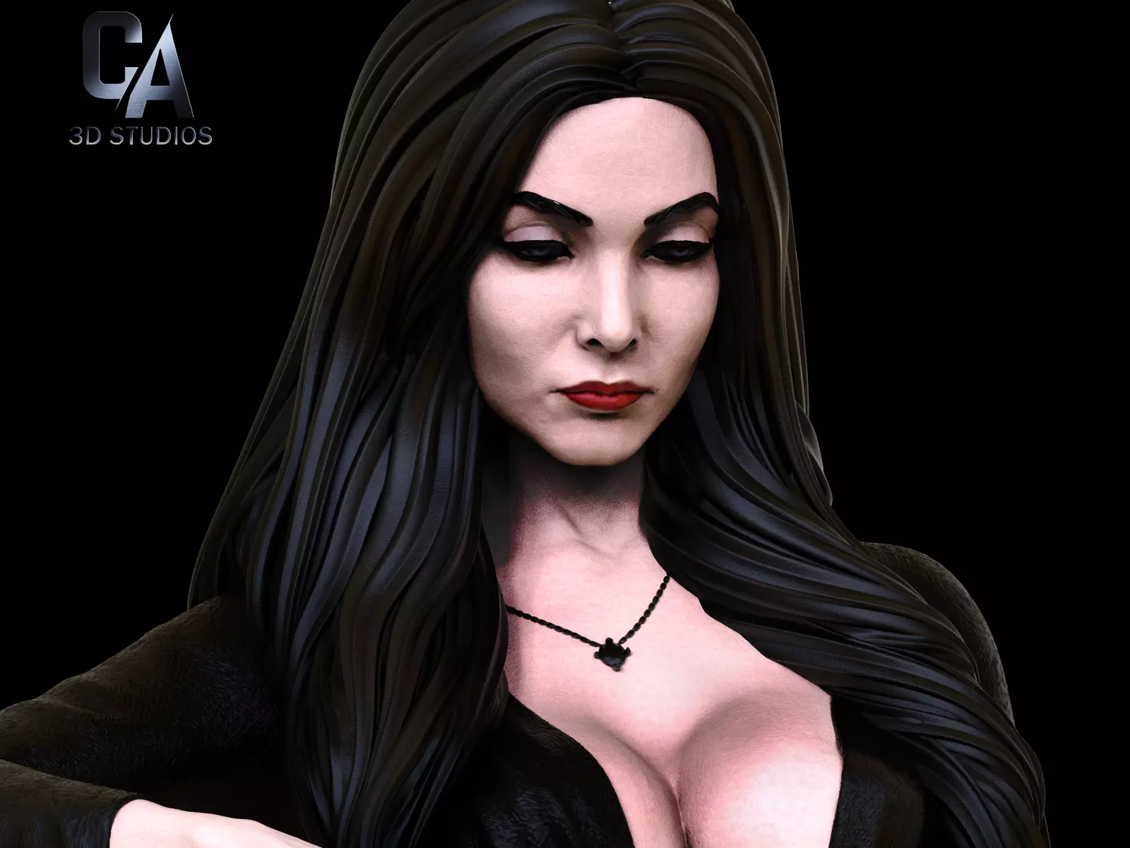 Morticia Addams 3D Print 3D print model_0