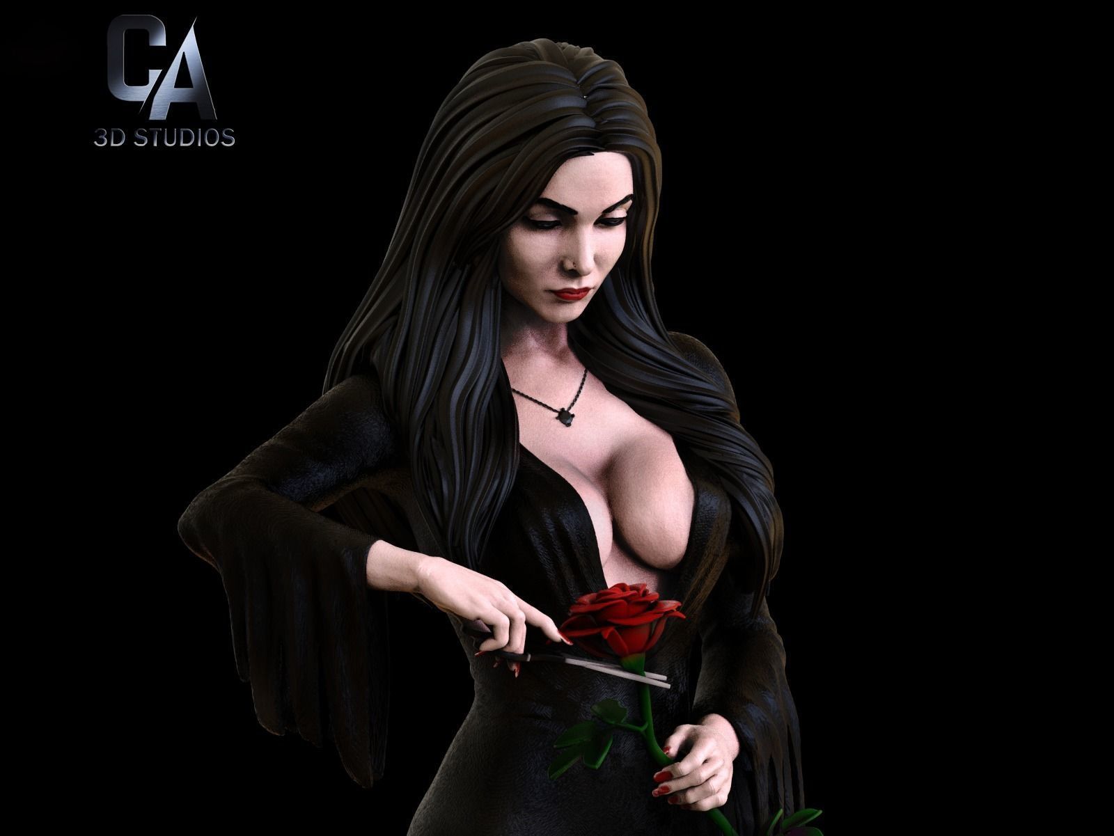 Morticia Addams 3D Print 3D print model_2