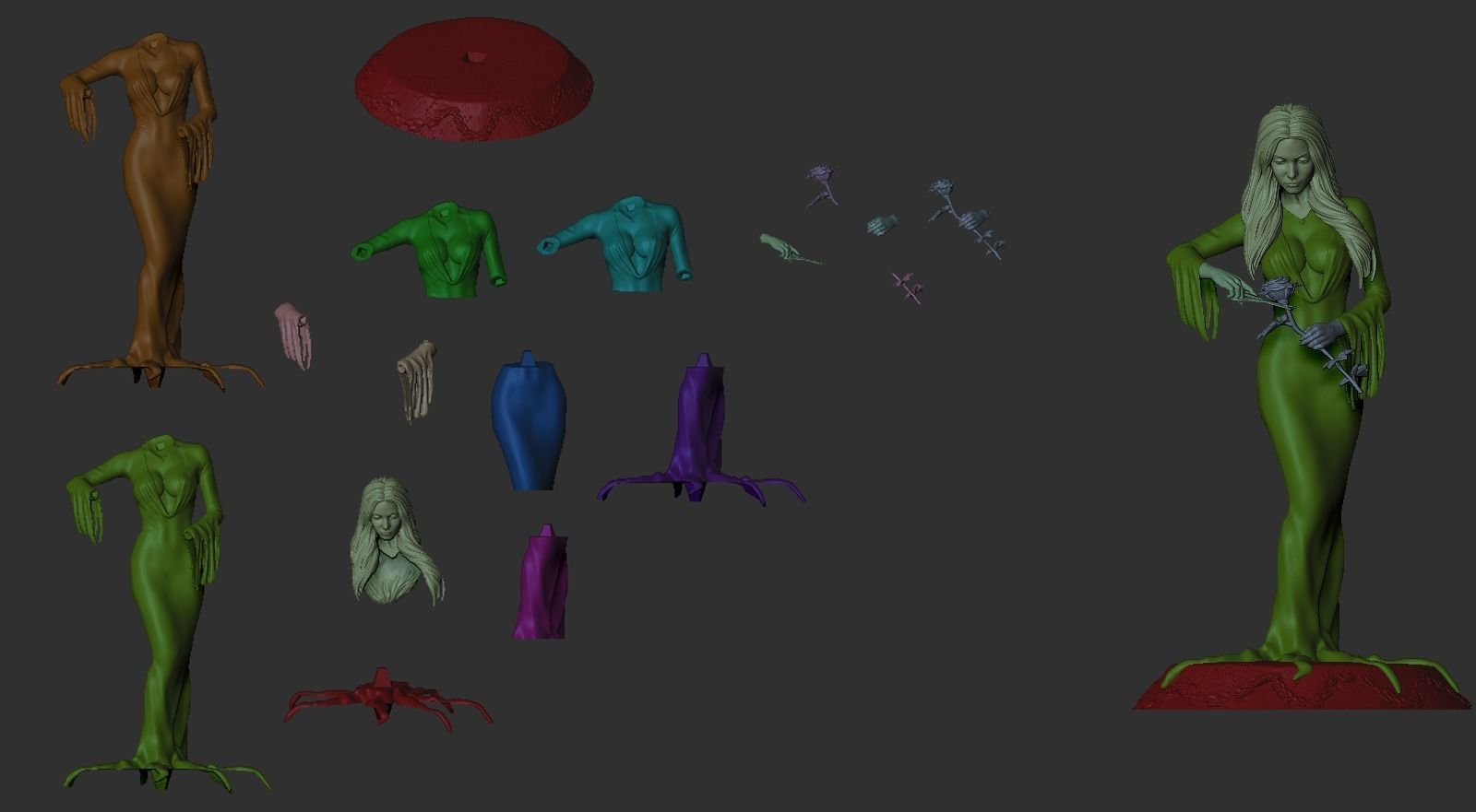 Morticia Addams 3D Print 3D print model_5