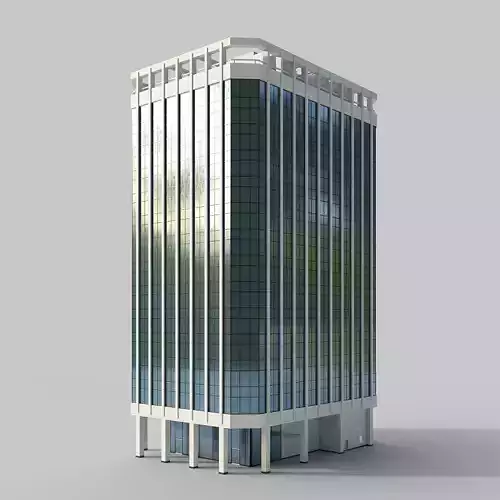 Highrise office building A Low-poly 3D model