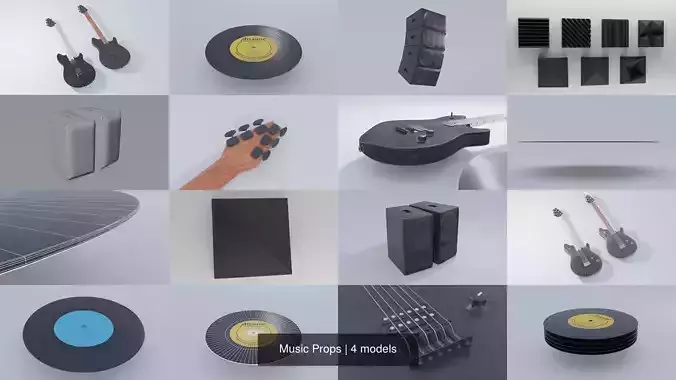 Music Props 3D Model Collection