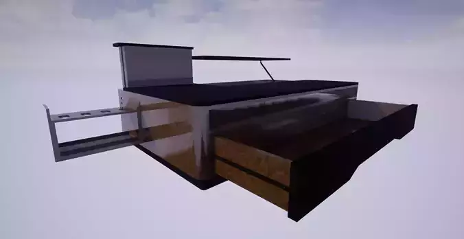 Table coffee in sky Low-poly 3D model