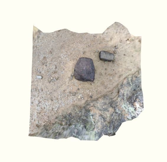 Single rock with ground scanned 3D model_6