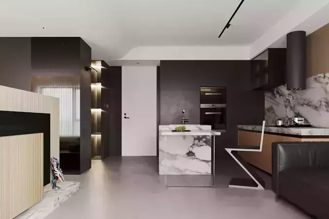 Living Room Interior Scene for 3DMAX and Corona Renderer 