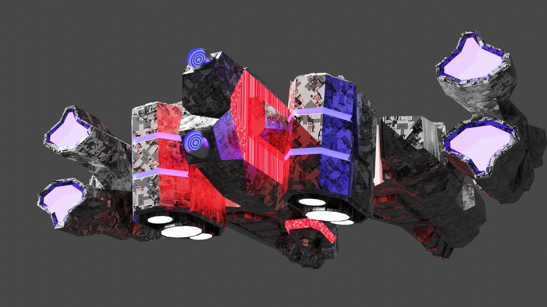 sci-fi spaceship model  3D model_2