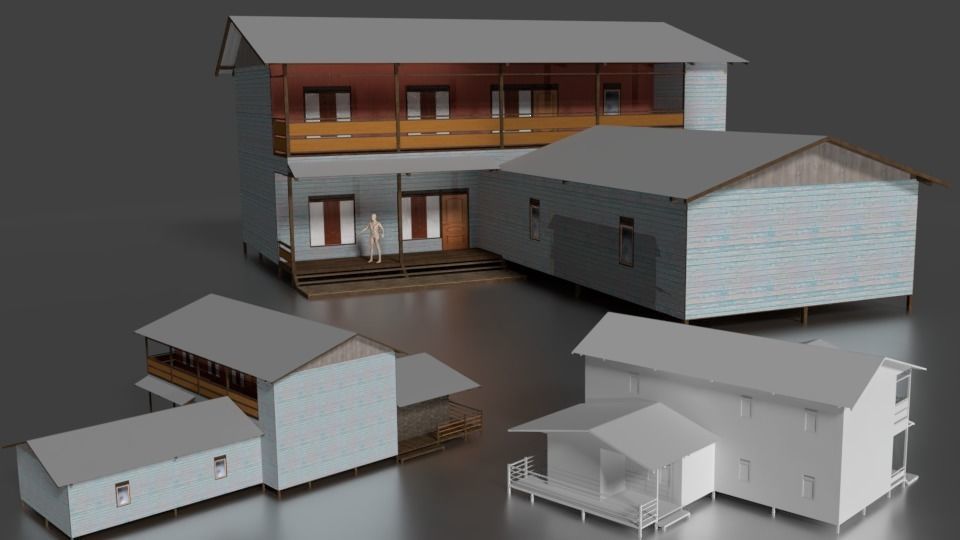 Rumah kayu panggungtingkat 007-008 3D model_5