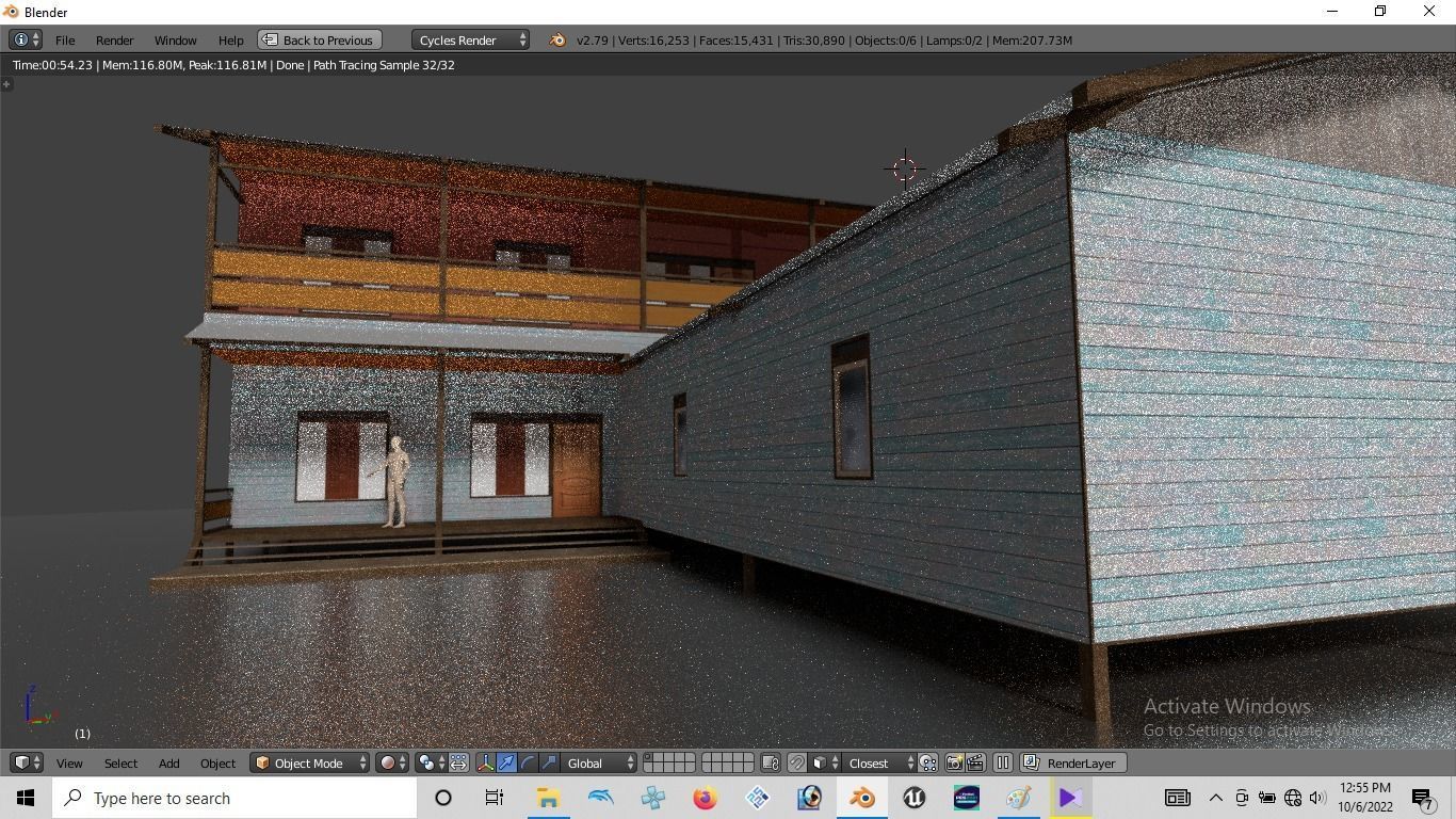 Rumah kayu panggungtingkat 007-008 3D model_7